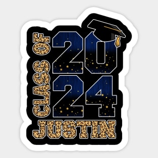 Class of 2024 Custom graduation leopard senior 2024 Gift For Boys Girls Kids Sticker